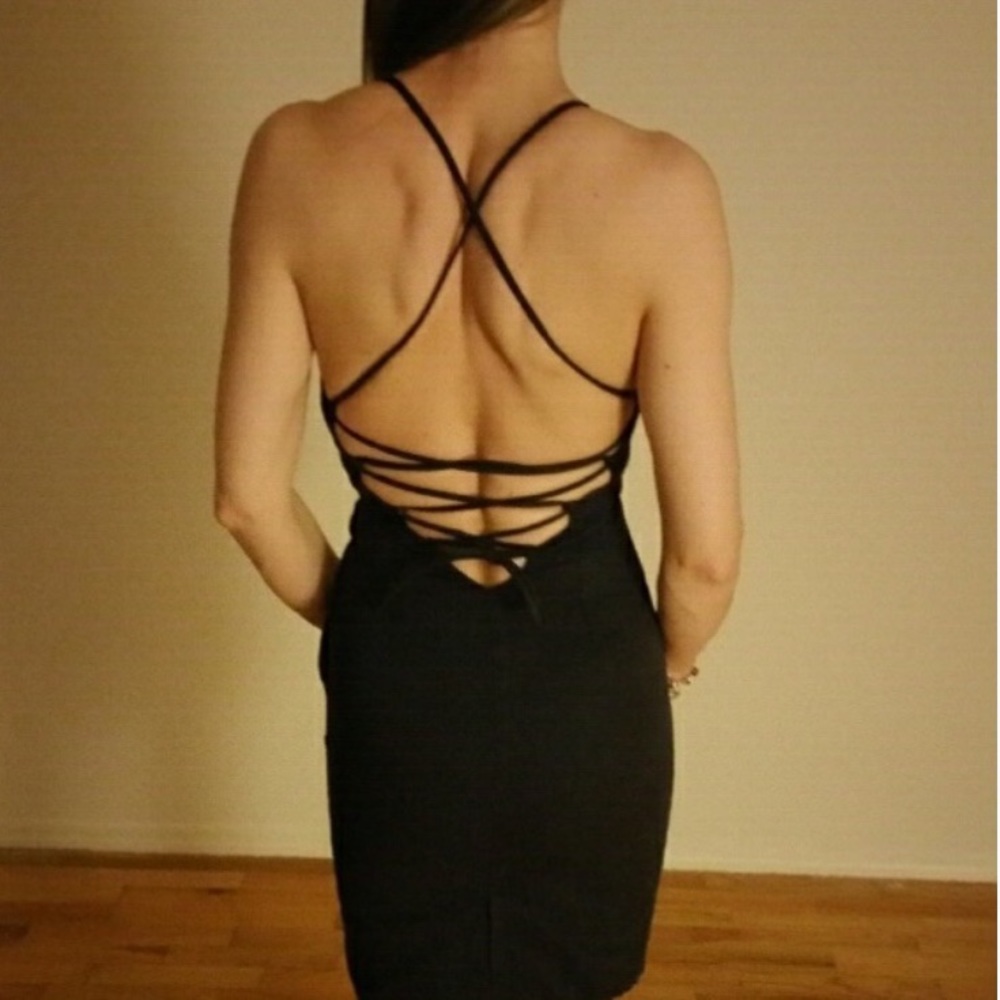 Blue Prada xs backless strapping midi dress